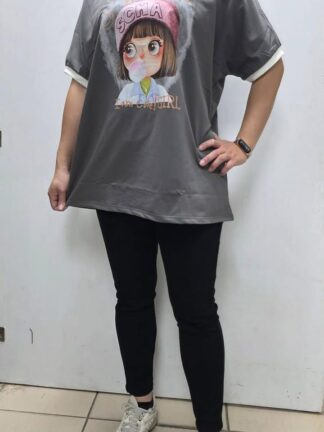 甜美可愛卡通女孩加大T恤