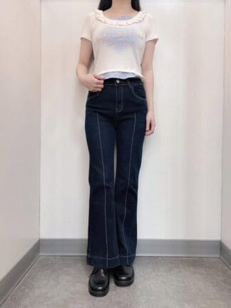 顯瘦喇叭牛仔褲