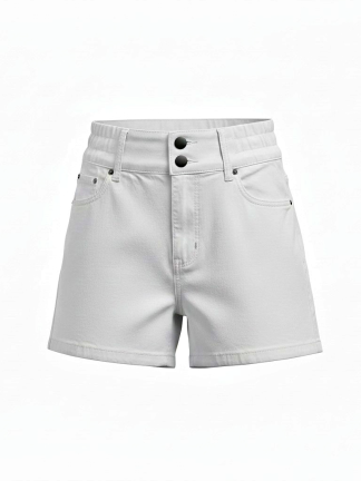 雙扣鬆緊短褲