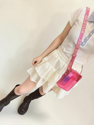 果凍透明斜背小包