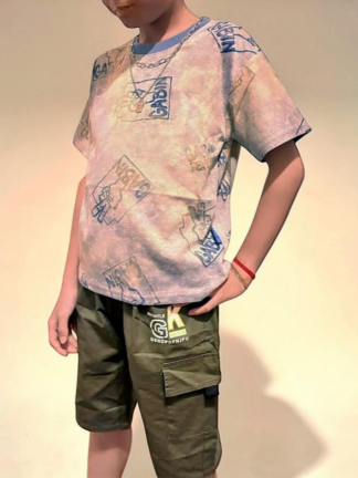 潮流 230G激光燒花寬鬆項鍊童T