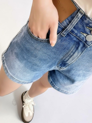 牛仔高腰短褲｜顯腿長神褲款
