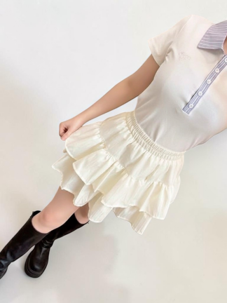 👚 拼接領Polo上衣