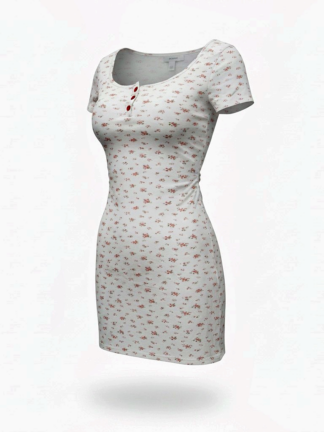 小碎花顯瘦短洋裝