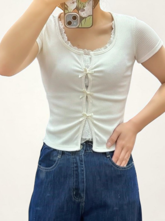 甜辣感剛剛好的蝴蝶結短版上衣 🎀