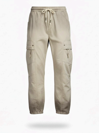 日系奶油色工裝寬褲