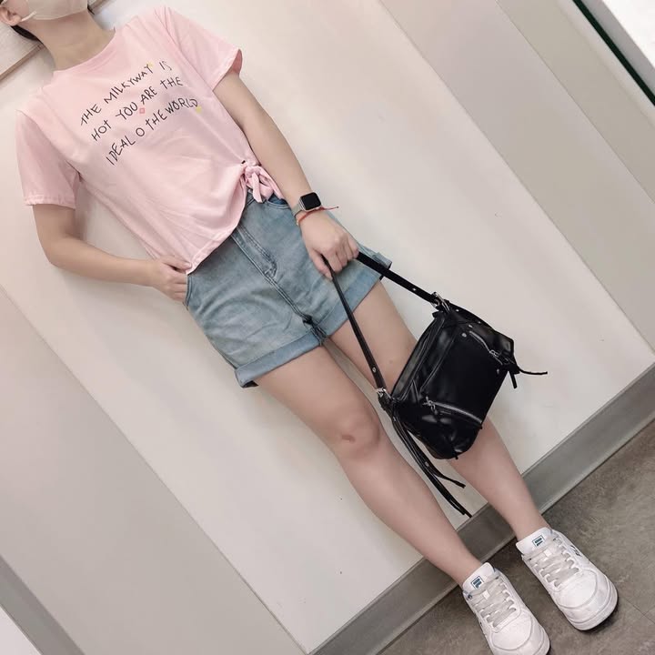 顯瘦淺藍牛仔反摺短褲:圖片 7