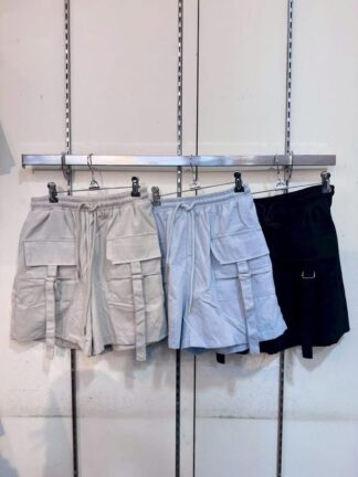 霧藍機能口袋抽繩短褲