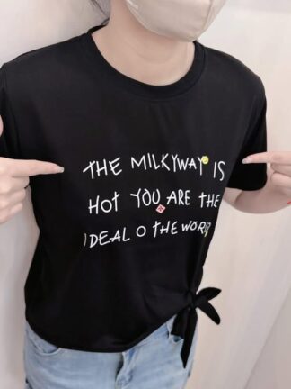 👚微笑英文 綁結上衣