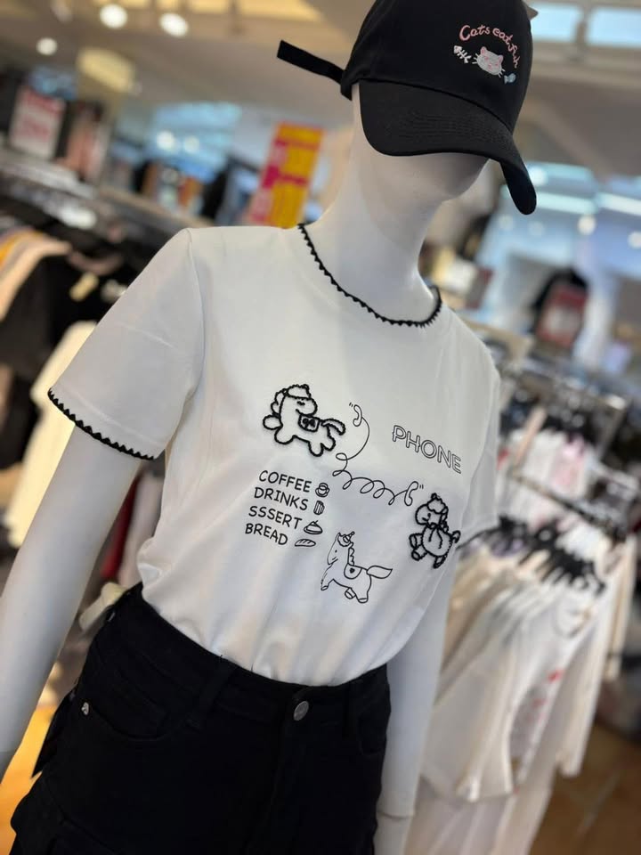 可愛刺繡電話小馬短袖上衣 - Image 10