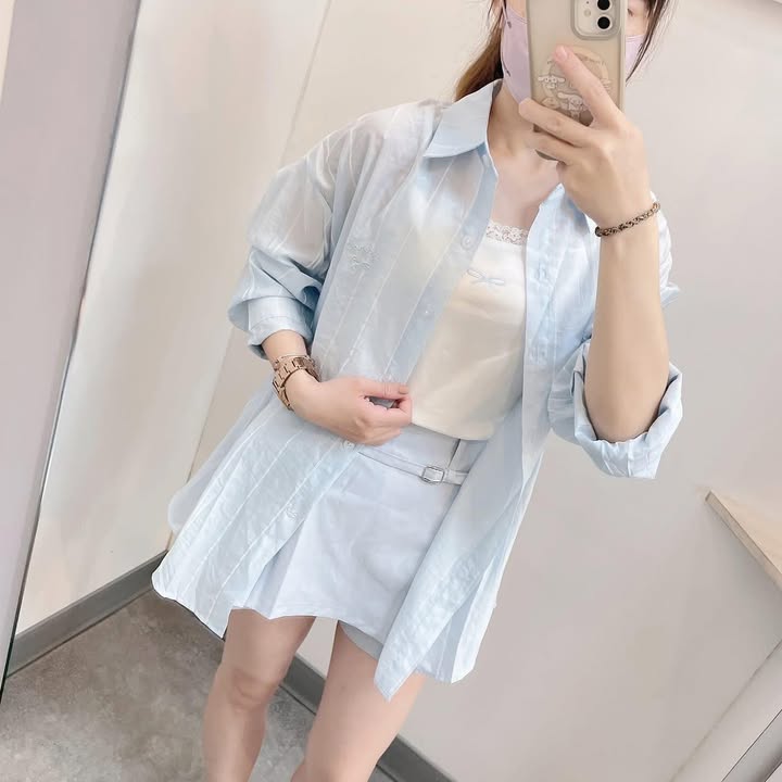 透膚感襯衫+蝴蝶結小背心:圖片 7