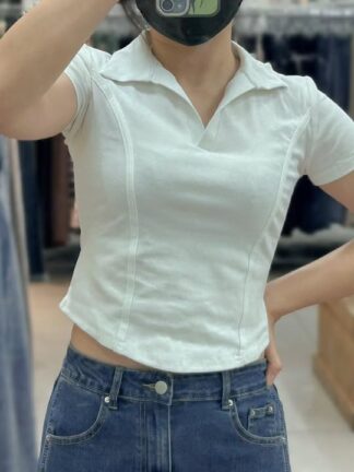修身翻領短版上衣｜簡約顯瘦款 ✨