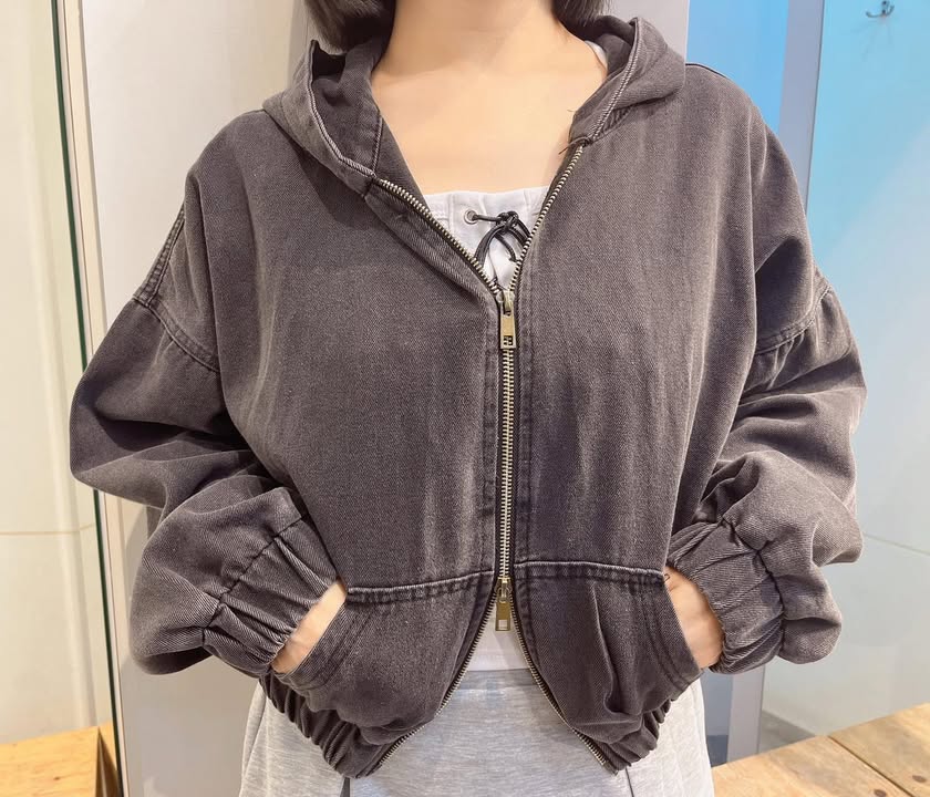 雙開拉鍊連帽牛仔外套:圖片 9