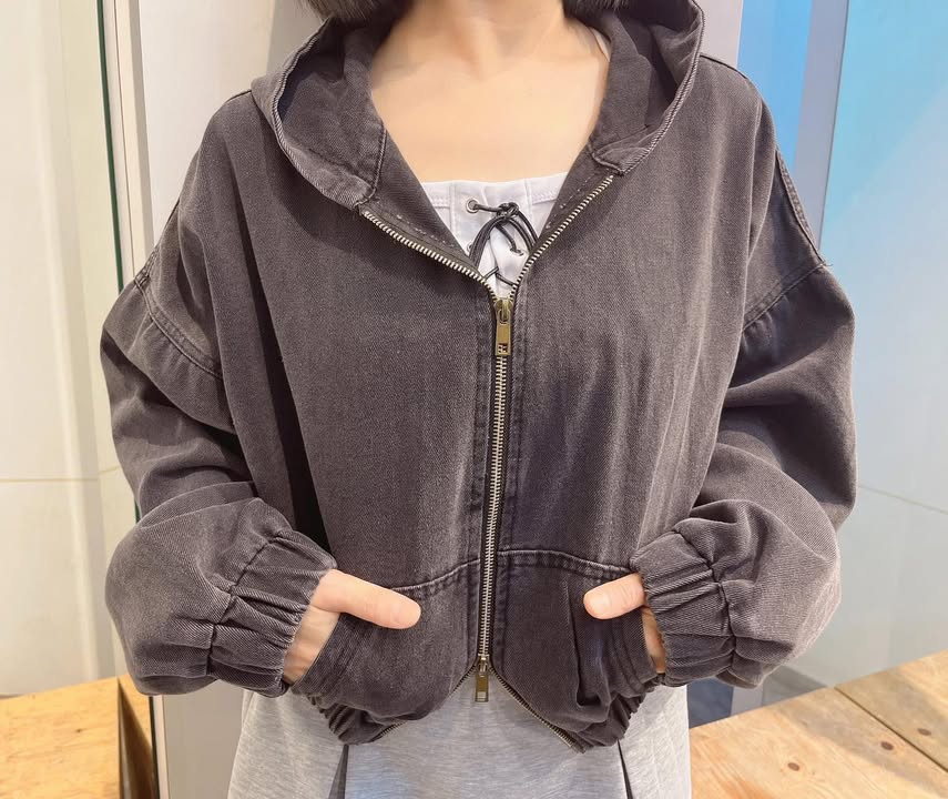 雙開拉鍊連帽牛仔外套:圖片 12