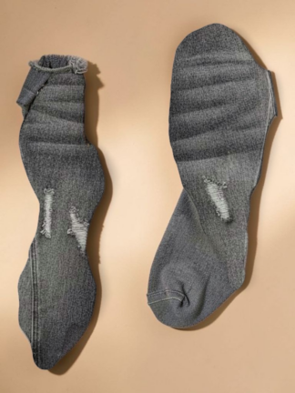 拼接牛仔彎刀短褲