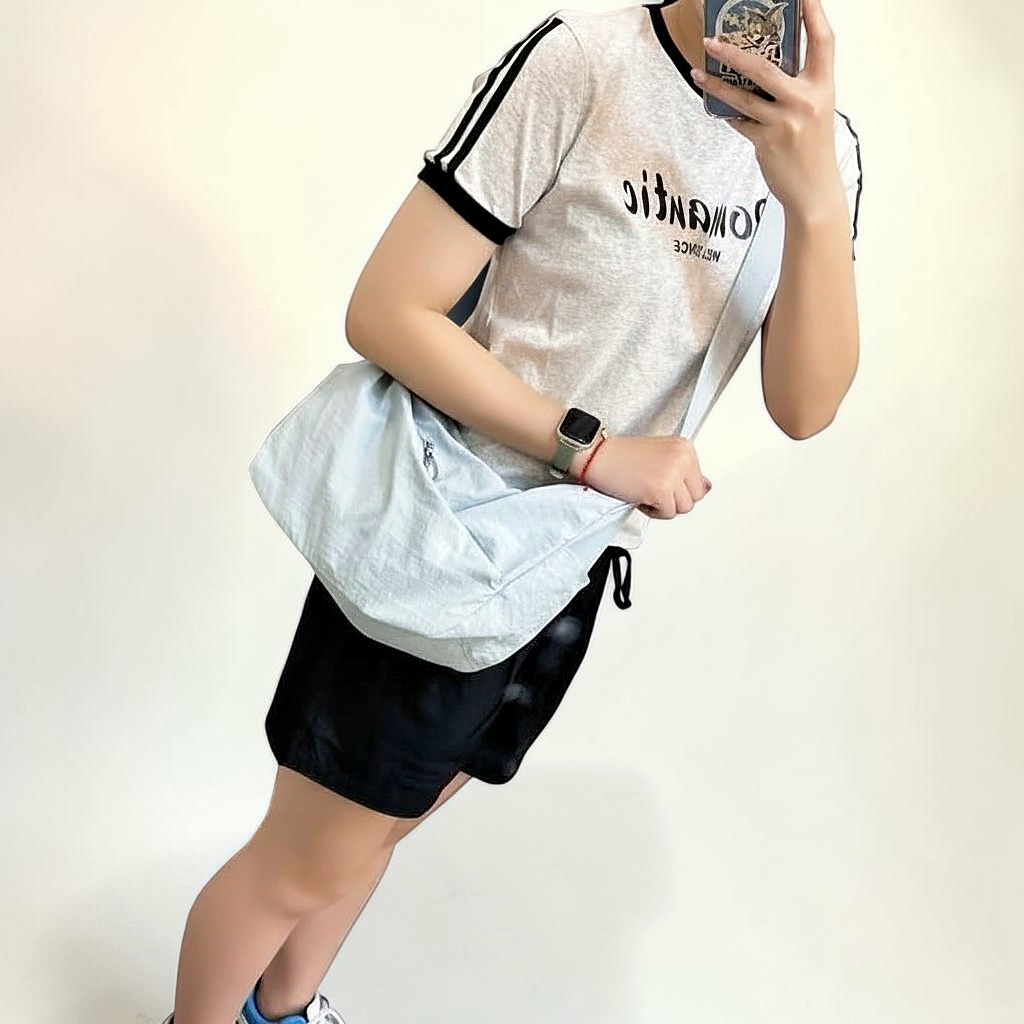 馬卡龍微皺感大容量半月胸包:圖片 2