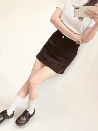 簡約素面微A字褲裙