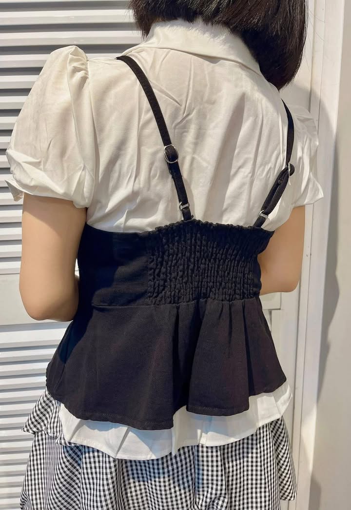牛仔二件式馬甲襯衫:圖片 5
