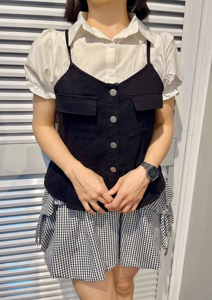 牛仔二件式馬甲襯衫:圖片 6