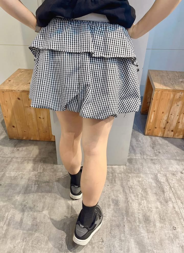 雲朵下擺黑白格短裙:圖片 6