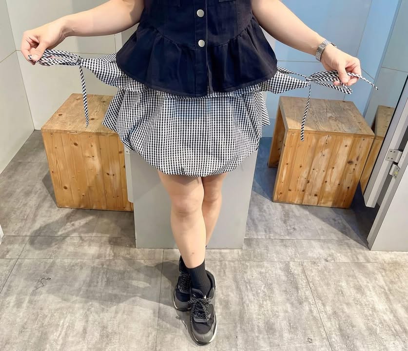 雲朵下擺黑白格短裙:圖片 8