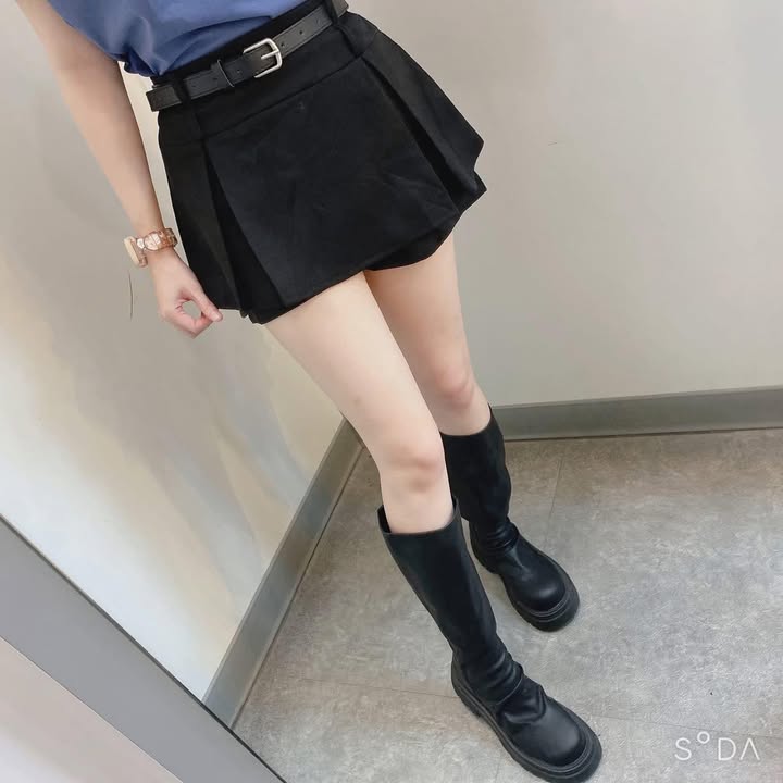 百摺顯瘦皮帶褲裙:圖片 3