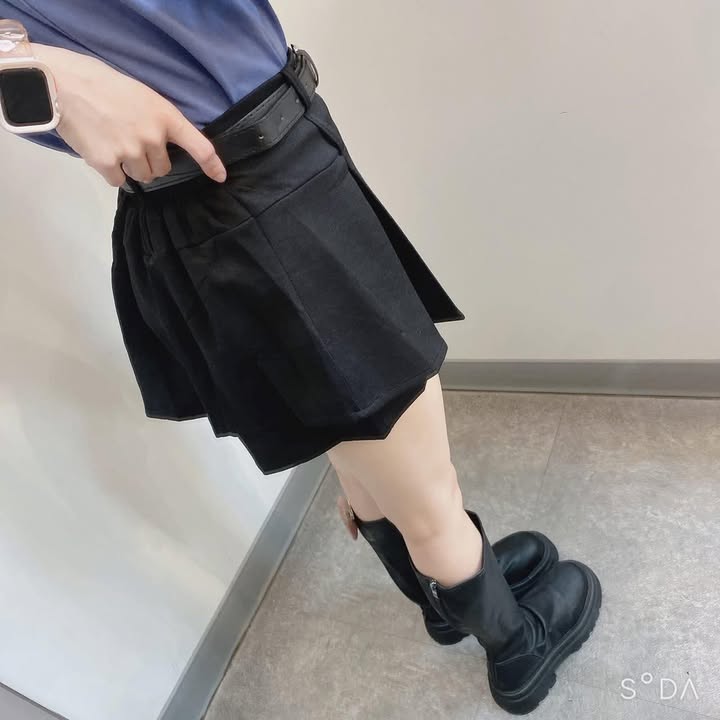 百摺顯瘦皮帶褲裙:圖片 5