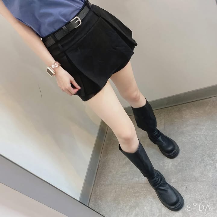 百摺顯瘦皮帶褲裙:圖片 7