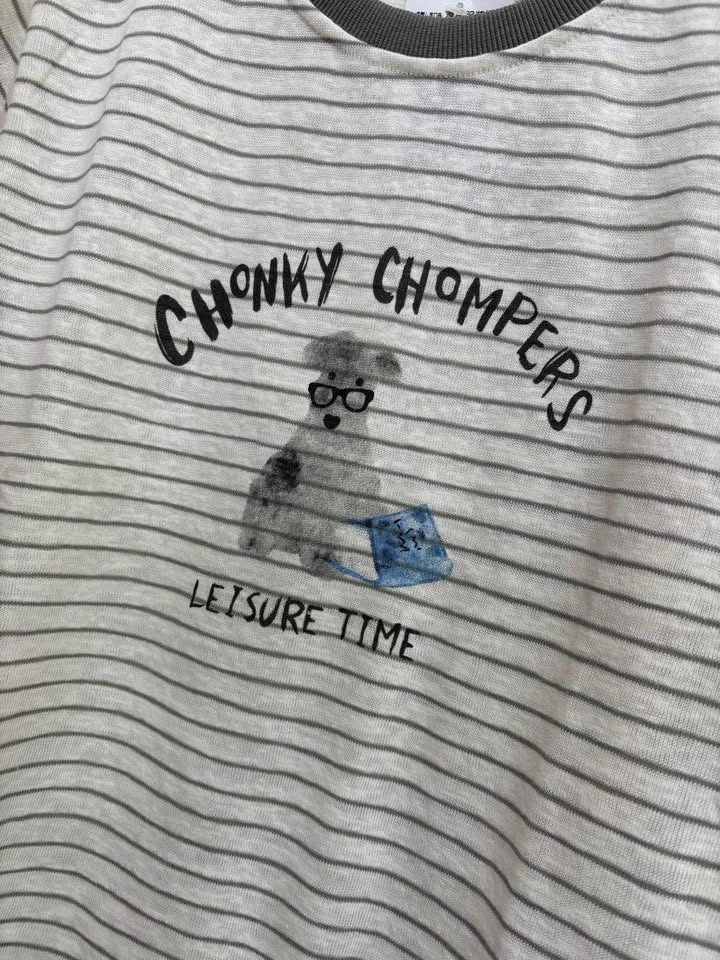 CHONKY CHOMPERS 條紋小狗短T - Image 8