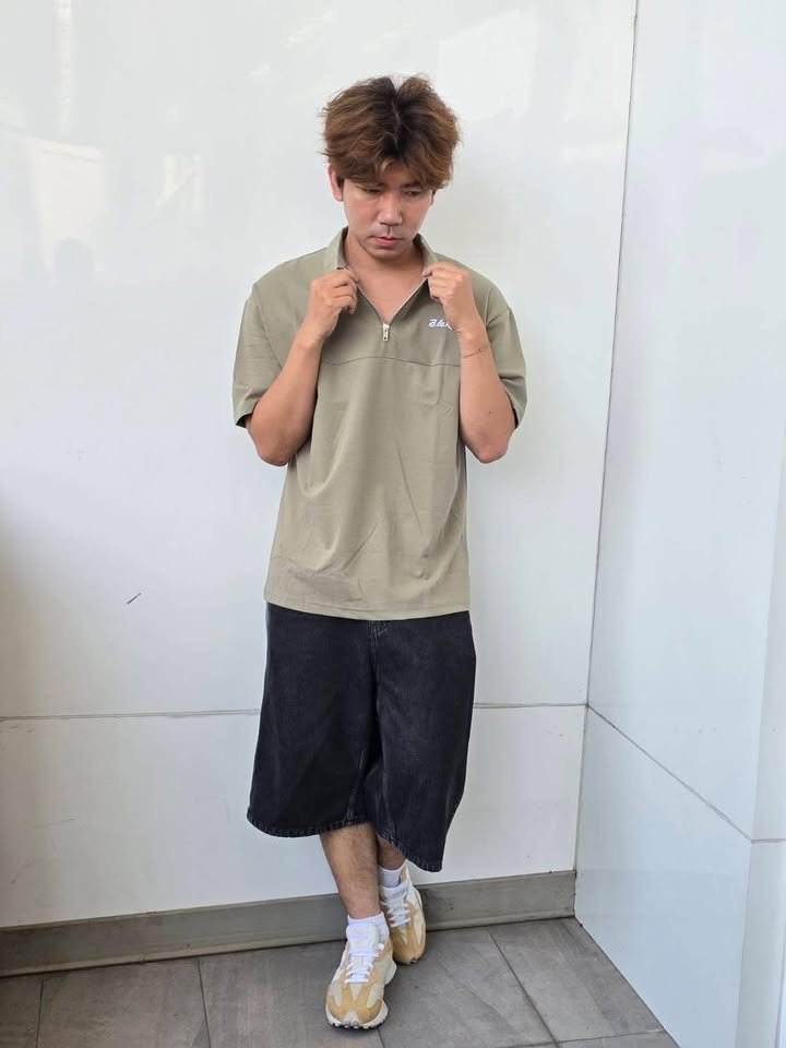 美式半拉鍊草寫刺繡重磅 Polo 衫:圖片 3