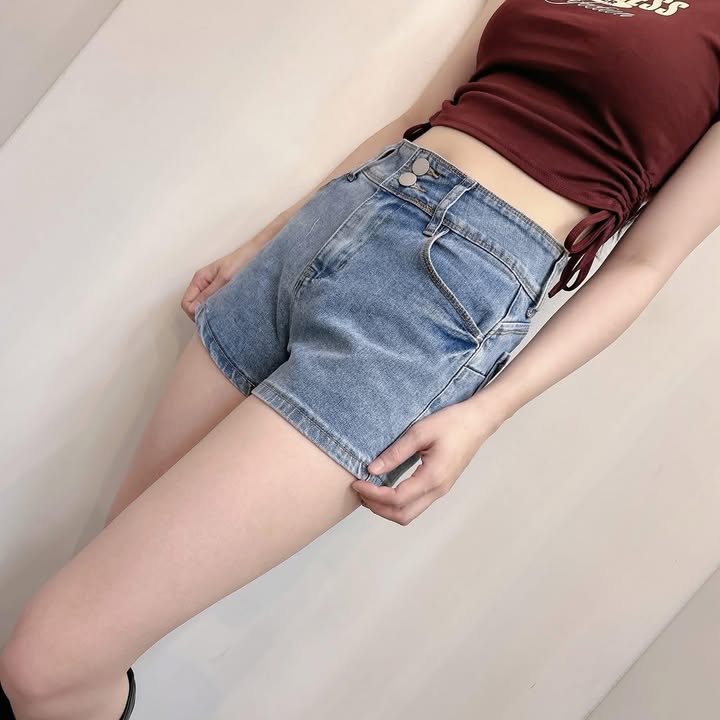 挺版高腰雙扣顯瘦牛仔短褲:圖片 5