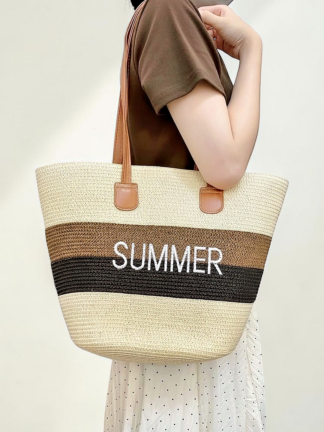 SUMMER 草編托特包
