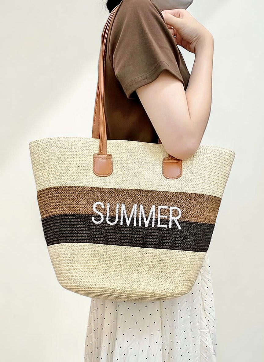 SUMMER 草編托特包