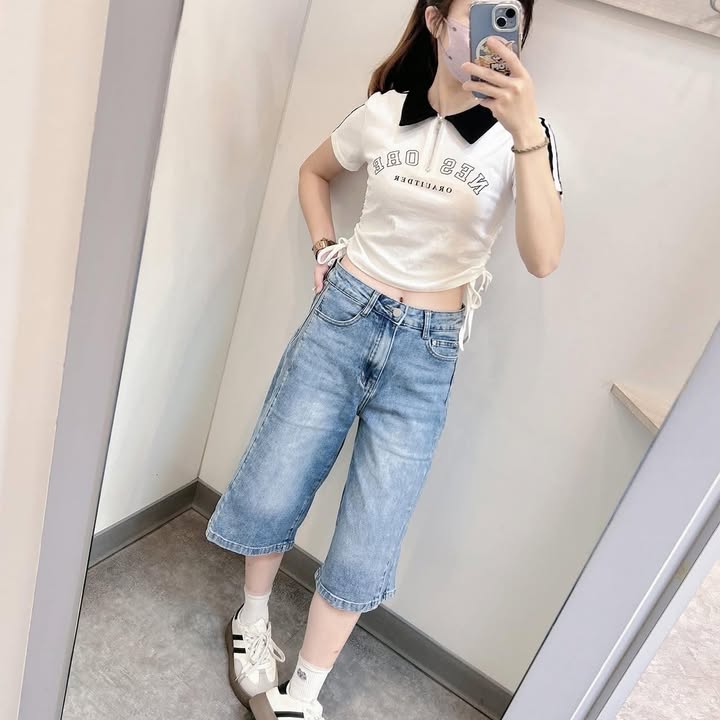 復古率性美式牛仔七分褲:圖片 3