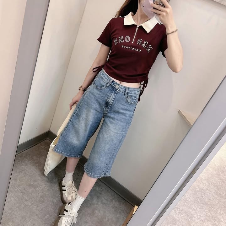 復古率性美式牛仔七分褲:圖片 4