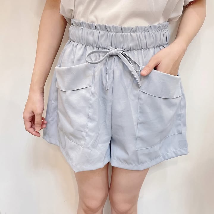 夏日必備|高腰抽繩雙口袋短褲 - Image 7