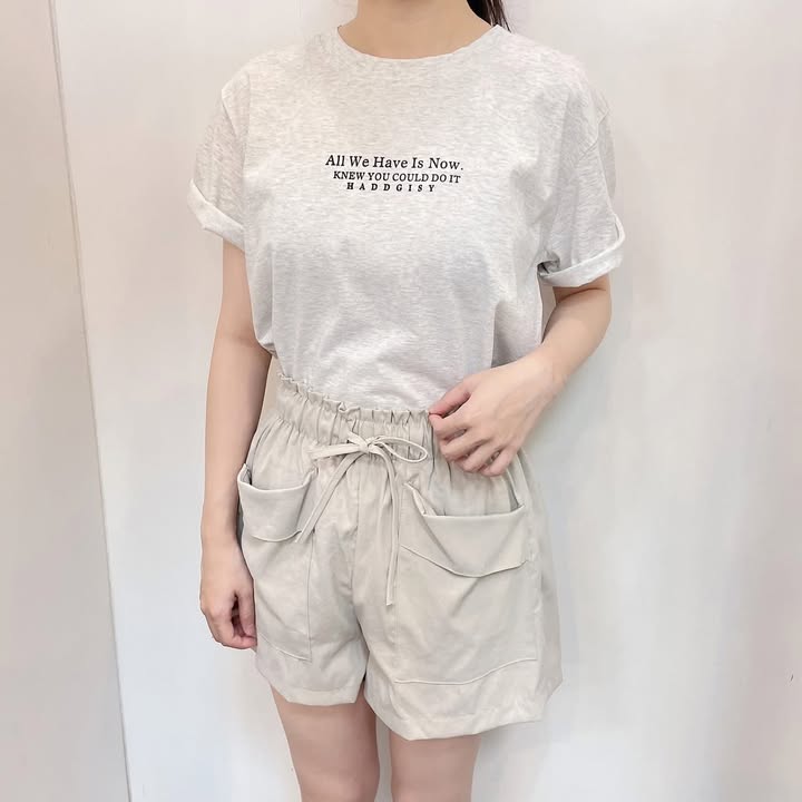 夏日必備|高腰抽繩雙口袋短褲 - Image 9