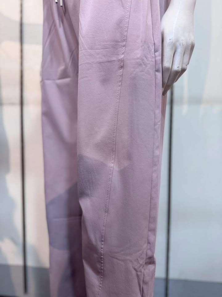 繩鬆緊腰垂墜寬版休閒長褲 - Image 9