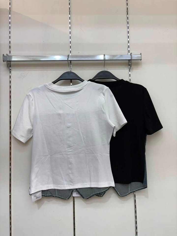 假兩件牛仔拼接造型上衣 - Image 8