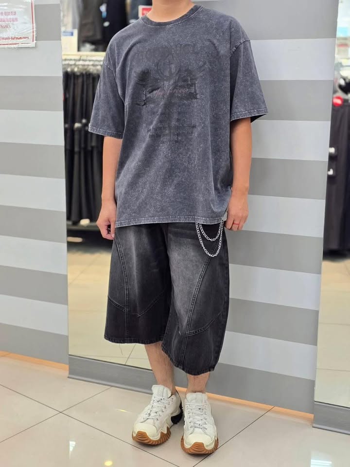 寬版水洗重磅印花 T 恤 - Image 2