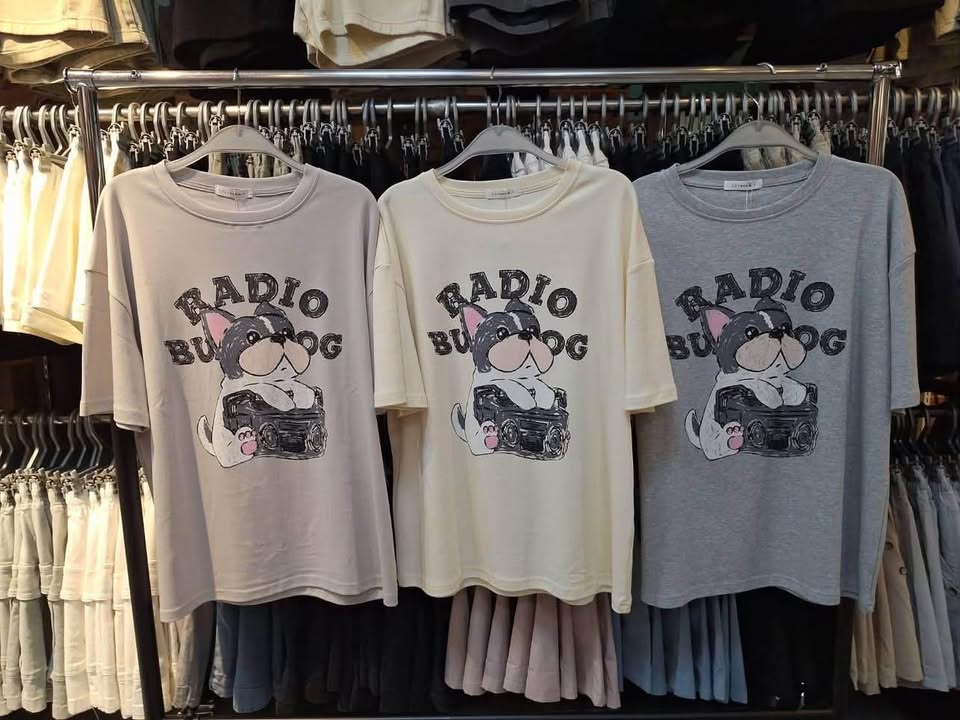 Radio Bulldog 圖案寬版T上衣:圖片 5