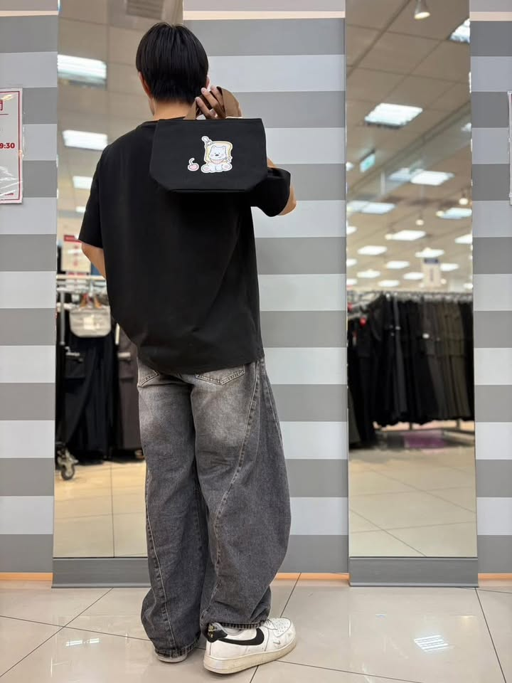 暖心療癒.吐司小狗撞色織帶帆布提包:圖片 4
