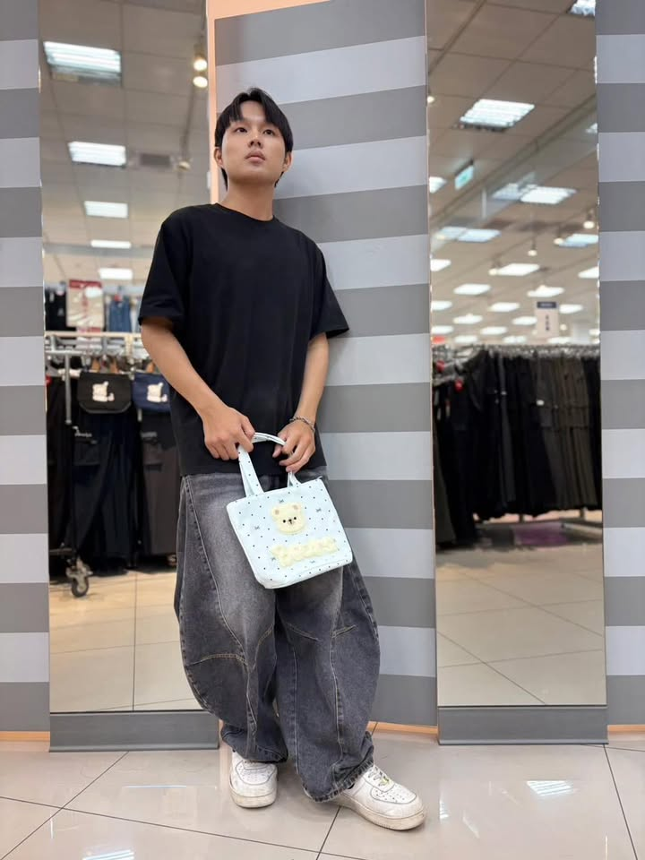 立體毛絨小熊滿版點點手提包:圖片 3