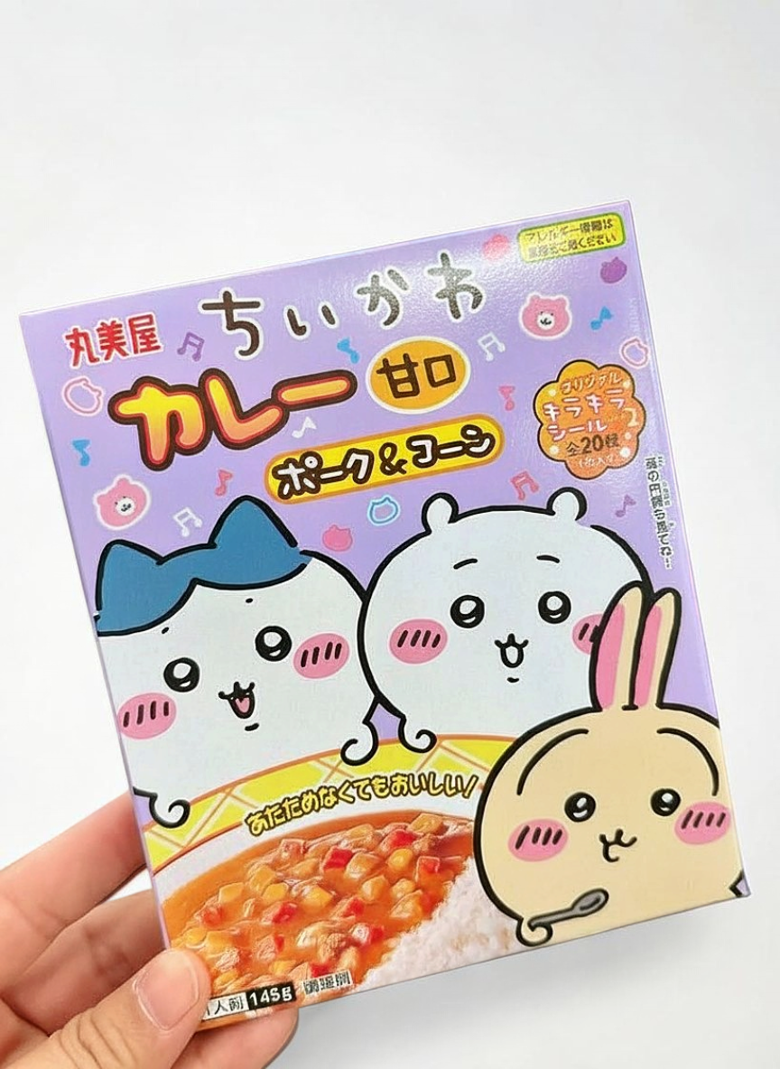 日本 丸美屋|Chiikawa 吉伊卡哇 甘口豬肉玉米咖哩(145g)附閃亮貼紙
